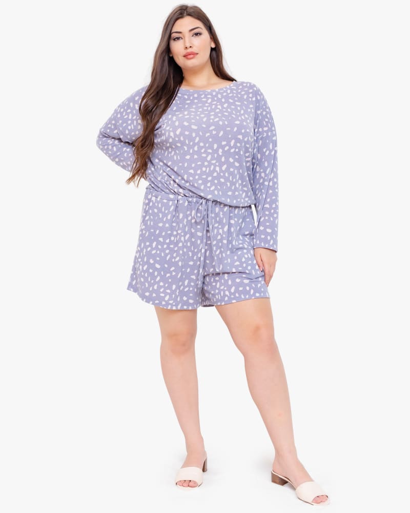 Plus size model wearing Aliza Long-Sleeve Romper by Gilli | Dia&Co | dia_product_style_image_id:145532